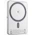 WiWU Wi-P034 5000mAh Ultra Slim Portable Power Bank with 15W Output Multiple Functions Foldable Stand Back Mirror Wireless Charging - Silver